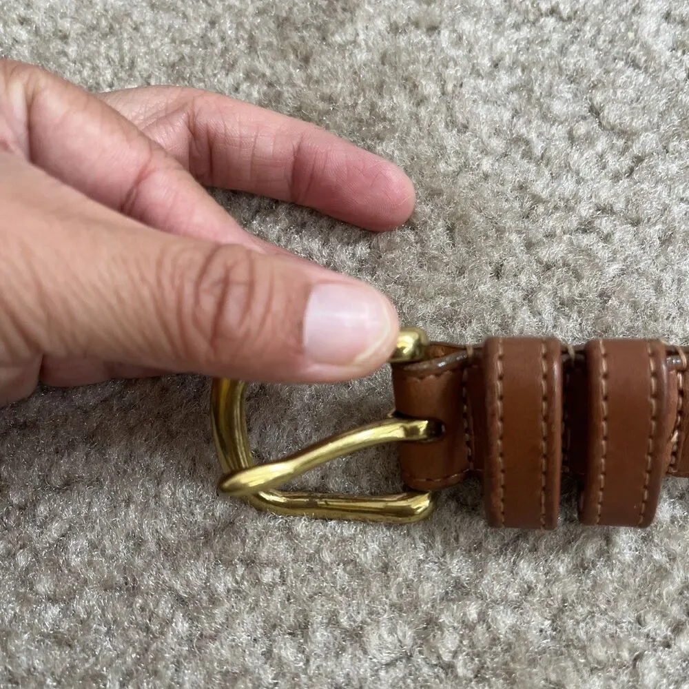 Vtg Coach Classic Leather Belt British Tan 32 in USA Classic Business 90s Work
